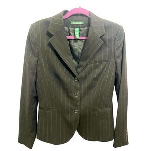 Lauren Ralph Lauren Black and Grey Pinstriped Blazer- PreOwned